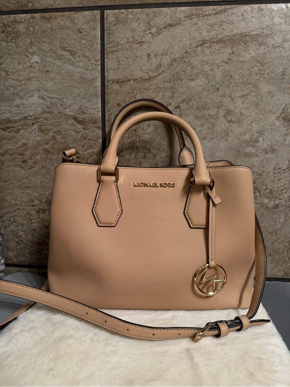 MICHAEL KORS Blush Saffiano Leather Satchel